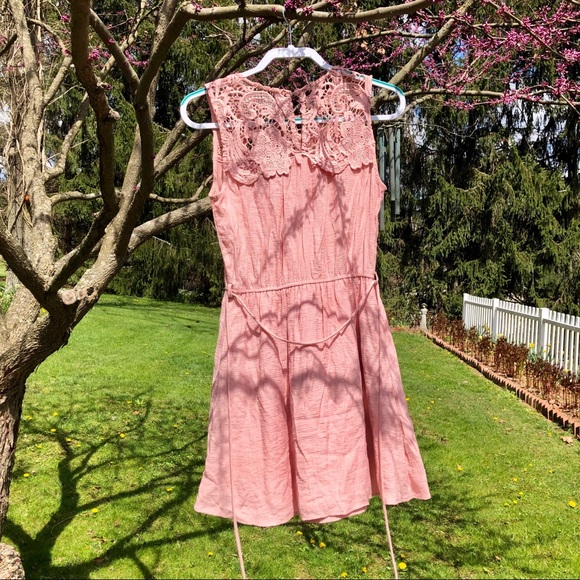 (🌸3 FOR $15 DEAL!) Lace Pink Sundress - Picture 5 of 7